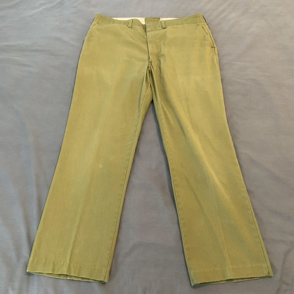 Boy Scouts Of America Pants Mens Large Green Uniform Chino Straight Leg Trousers
